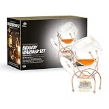 Bar Amigos - Calentador de brandy y coñac con velas de té, portavelas y soporte de cobre