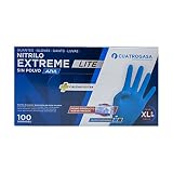 Cuatrogasa Guantes de nitrilo sin polvo azul | Gama Extreme Lite | Guantes desechables de un solo uso | Calidad extra | Caja de 100 unidades | Talla XL