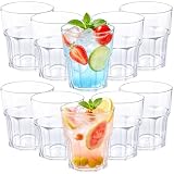 Surflyee 10 Piezas Vasos de Acrílico Transparentes, 260ML Reutilizables