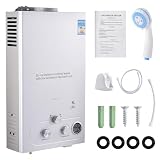 GPL8L - Calentador de agua instantáneo de gas propano de 16 kW sin agua, con juego de ducha, quemador de caldera de camping, caravana, casa