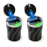2 Piezas Cenicero Coche con Tapa, Cenicero Absorbe Humo