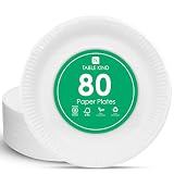 Talking Tables Table Kind 80 Platos de Papel Blancos Desechables para Catering y Food Vans, Camping, Cumpleaños y BBQ, 22cm