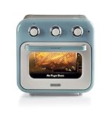 Ariete 4632 - Freidora de aire y horno (1400 W, 2 en 1, capacidad 16L, accesorios incluidos, temporizador de 60 minutos, doble cristal, azul claro