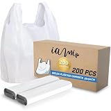 IAMI Bolsas de Plástico Tipo Camiseta 35x50 cm | Pack 200 con Asas