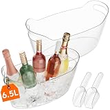 Lifewit Cubitera para Botellas Grande 6.5L, Enfriador de Botellas de Vino con Cuchara, Ice Bucket Portátil para Champanera, Cócteles, Cerveza, Bebidas 38 ×18×20 cm/15x7x8, Juego de 2
