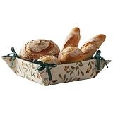 MOORG Cestino De Pan En Algodón, Porta Pan De Mesa Con Diferentes Diseños, Cesta De 20 X 20 X 9 Cm