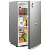 Upstreman 91 Litros Nevera Pequeña sin Congelador, Neveras Pequeñas 84cm, Luz LED Interior, 3 Estantes, 3 Balconeras, Frigorifico Para Hogar, Oficina, Gris Plateado,CR91