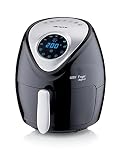 Ariete 4616, Freidora de aire digital, 1300 W, sin aceite, capacidad 2.6 litros, temporizador 60 minutos, temperatura hasta 200ºC, desconexión automática, color negro