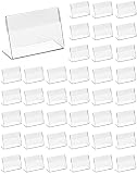 QWORK® 40 Piezas Soporte de Etiquetas de Acrílico, Soporte de Etiquetas de Precio Soporte de Tarjeta de Nombre de Mesa para Supermercados Tiendas Oficina (6 x 4 cm)