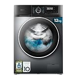 Cecotec Lavadora 12Kg Carga Frontal Bolero DressCode 12500 Inverter Steel. 1400rpm, 16 Programas, Clase A-20%, Bajo Consumo, Motor Inverter Plus, Vapor, Pearl Drum, Delay Start, Drum Clean y Stop&Go