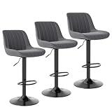 Youhauchair Taburetes Altos de Cocina Juego de 3, Gris Oscuro