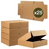 Pack Cajas Carton Envios Automontables, Paquetes Regalo, Kraft, Packaging de 35x26x8cm (Pack 25 cajas)