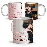 Taza de San Valentín Personalizada con Foto. Regalos Originales Para Hombre. Regalo Mujer San Valentin. Regalos Para Mi Novio. Regalos Especiales para tu Pareja. Valentines. Prenda Dia Dos Namorados.