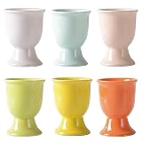 Nnicorns 6 Piezas Hueveras de Porcelana, Soporte de Huevos, hueveras de Porcelana Multicolor para Cualquier Mesa de Desayuno, Soporte para Huevos, Egg-Cup, Huevera de Porcelana Hecha a Mano