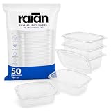 RAIAN 50 Envases de Plástico con Tapa, Táper para Comida 750 ml