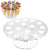 Sitayakuma Soporte de Acrílico Transparente para Helado y Sushi - 16 Agujeros para Conos y Rollos de Mano