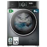 Cecotec Lavadora 8Kg Carga Frontal Bolero Dresscode 8500 Inverter Steel A. 1900W, 1400 rpm, Motor Inverter Plus, Bajo Consumo, 16 Programas, SteamMax, Delay Start, Acero