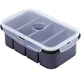 Webake Bandeja de Congelador para Cubos de Sopa Contenedor de Silicona con Tapa 1 Taza 250 ml Extra Grande Bandeja de Cubitos de Hielo Jumbo para Sopa, Caldo, Salsa, Mantequilla, Preparación de