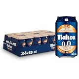 Mahou 0,0 Tostada, Cerveza Lager Sin Alcohol, Pack 24 Latas x 33cl
