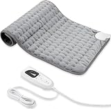 Manta Electrica，Almohadilla TéRmica,Almohadilla De Calefacción EléCtrica Con Apagado AutomáTico Y 6 Temperaturas Almohadilla De Calefacción (Gris Claro, 30x60cm)