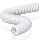 HG Power Manguera de Ventilación 150 mm, 5 m Manguera de Escape de Aluminio, PVC Conductos de Ventilación para Extractores, Climatizadores, Secadoras, Campanas Extractoras, Blanco