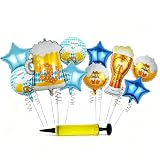 Juego de 11 globos para Oktoberfest, para cerveza, pan, estrella, cerveza, tamaño grande, para fiestas temáticas de cerveza, decoración de festivales