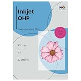 PPD Inkjet - A4 x 10 Hojas de Transparencias “OHP” Premium para Retroproyector - Láminas de Acetato Transparente - Para Impresión de Inyección de Tinta - PPD-34-10