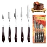 TenaLucy 5 Piezas Espatula Cocina Angulada, Decoraciones Pastel Spatula, Ligeras Precisas para Untar Pastel Espatula, Paleta Acero Inoxidable para Hornear Tartas Cupcakes