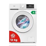 Nilson Lavadora 12Kg Carga Frontal Blanco NL12400AIDV. 1950W, 1400rpm, Motor Inverter, 16 Programas, Función Stop&Go, Clase de Eficiencia Energética A