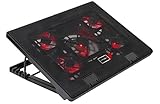 Mars Gaming MNBC2, Base PC, 5 Ventiladores, LED Roja, 2 x USB 2.0, 17.35', Negro