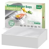 KitchenBoss Bolsas al Vacío para Alimentos 20x30 cm 120 Bolsas：Bolsas Vacio Alimentos 175 µm, para Conservación de Alimentos, Bolsas Envasar al Vacio Apto para Máquinas de Vacío