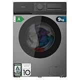 Cecotec Lavadora Carga Frontal 9Kg Bolero DressCode 9450 Inverter Steel, 1400 rpm, 16 programas, Clase A-10%, Motor Inverter Plus, Allergy Care, Pearl Drum, Función Silence, Stop&Go y Kid Lock, Steel