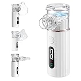 Humidificador Portátil Silencioso para Adultos y Niños, Dispositivo Recargable con 2 Mascarillas y Boquilla, 2 Modos Ajustables, Pantalla LED, Diseño Compacto para Viajes y Uso Diario