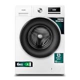 Svan Lavadora 6 kg Carga Frontal, Blanco, OL62ADW00. 1600W, 1200 rpm, Motor Inverter, 15 Programas, Función Stop&Go, Tambor Acero Inoxidable, Clase de Eficiencia Energética A