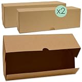 SCRAP COOKING 5500 - Lote de 2 cajas para troncos y tartas (cartón Kraft alimentario reciclable, 35 x 11 x 11 cm, para transporte, pasteles, postres navideños, fabricado en Francia