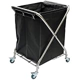 SDdPulse Carro de almacenamiento de camiones de mano móviles, carrito de lino plegable de cocina con rueda de freno, carrito clasificador de lavandería plegable, carrito rodante de colección de hotel