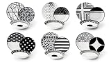 Excelsa Emily Juego de platos, porcelana, blanco/negro, 18 artículos