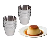 ARBUTUS 12 Flaneras Individuales de Acero Inoxidable,Molde para Flan Individuales,Molde para horno ideal para flanes, magdalenas, panacota, gelatina,Repostería,Salsas Ø7cm/Ø8cm/Ø9cm/Ø10cm. (7cm)