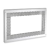ALK - Embellecedor Microondas, Tapa Para Microondas, Marco Microondas 60x40cm - Incluye Tornillos, Hoja De Corte, Tapas Embellecedoras Y 4 Tacos En Polietileno (CROMO MATE)