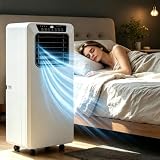 HUANQIN Aire Acondicionado Portátil Sin Unidad Exterior, Equipo de Enfriamiento 12,000 BTU/Control 18,000 BTU, Reducción de Ruido, con Ruedas, Mando a Distancia para of, 12000btu