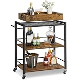 VASAGLE Carrito de Cocina, con Bandeja Extraíble, 40 x 72 x 86 cm
