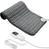 Manta Electrica，Almohadilla TéRmica,Almohadilla De Calefacción EléCtrica Con Apagado AutomáTico Y 6 Temperaturas Almohadilla De Calefacción (Gris Oscuro, 30x60cm)