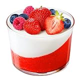 Konzept 11 - Vasitos para postres de cristal – Set de 6 x 200 ml, cuencos pequeños ideales para tiramisú, pudín, yogur y más