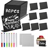 30 Piezas Pizarras Pequeñas, Pizarra Negra, Pizarra de Precio,Tablero de Tiza Pizarra Pequeña de Mesa Cartel para Precios en Plastico Mini para Buffet Restaurante Tienda Boda Fiesta