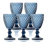 Vidrios de Levante - Set 6 Copas Sidari de Cristal Azul 350ml
