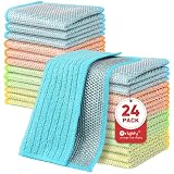 Orighty 24 trapos de alambre multiusos para lavar platos, paños de limpieza de platos de alambre de doble capa mejorados que no rayan, estropajo de acero reutilizable para cocina, potente trapo de