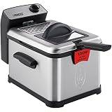 Princess 183001 Freidora Superior, Zona fría y filtro de seguridad, 3200 W, 3 litros, Acero inoxidable, Negro