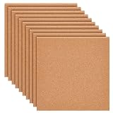BENECREAT 8 paquete, Tablero de Corcho de 300x300mm, Tablero de Corcho de 3mm de Espesor, Azulejos Cuadrados de Corcho, Posavasos, Hojas de Corcho, Azulejos para Tablones de Anuncios
