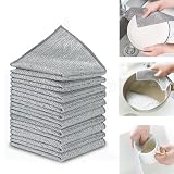 Bafumiu (10 Piezas) Estropajo Aluminio – Trapos Limpieza para Suciedad difícil, paños de Limpieza Reutilizables (Doble Capa), estropajos Cocina, paños de Alambre Multiusos.