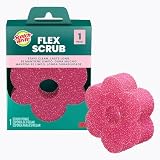 Scotch-Brite Flex Scrub, Esponja para Fregar, No Raya con Forma Flexible - Estropajo Rosa Multiuso para Cocina, Baño y Limpieza del Hogar, Lavable
